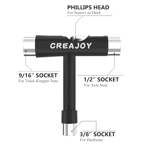 Multi-Functional Portable Skate Tool for Skateboards - Black