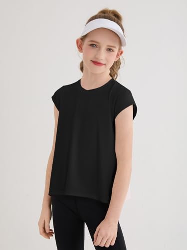 Kids Short Sleeve Athletic Shirt - 13-14 Years, Black