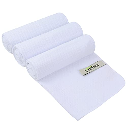 Microfiber Gym Towels - Quick Dry & Absorbent - White 16"x31"