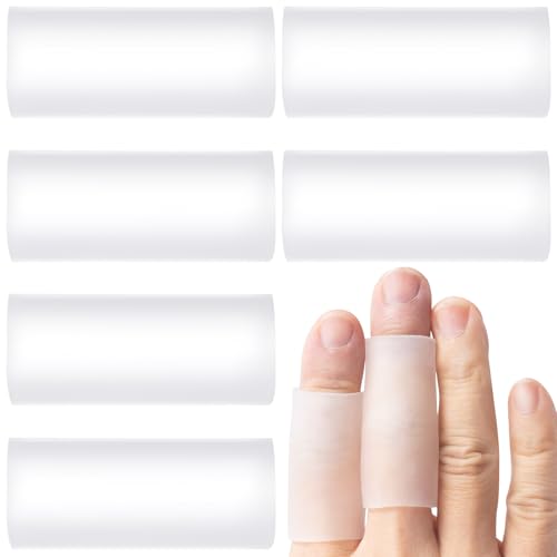 Silicone Finger Sleeves - 6pcs Gel Finger Cots for Pain Relief - Clear
