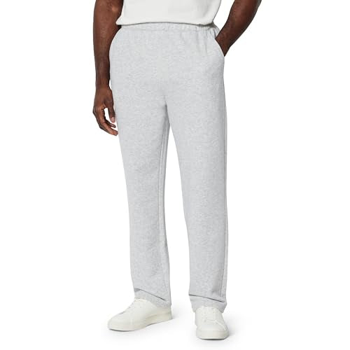 Men's Regular-Fit Soft Cotton Open-Hem Sweatpants - XX-Large Light Grey Heather
