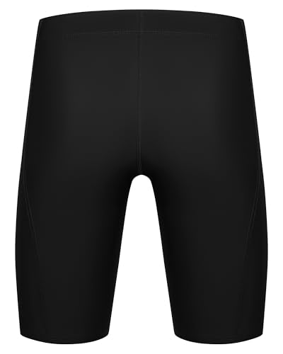 Boys' Swim Jammers - Large Black, Quick Dry & UPF 50+