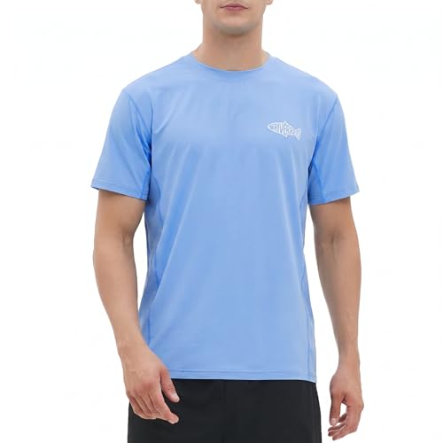 Riverruns Men's UPF 50+ Quick-Dry Fishing Shirt XL Blue - Breathable Mesh Back