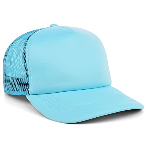 Adjustable Foam Trucker Snapback Hat - Turquoise - One Size
