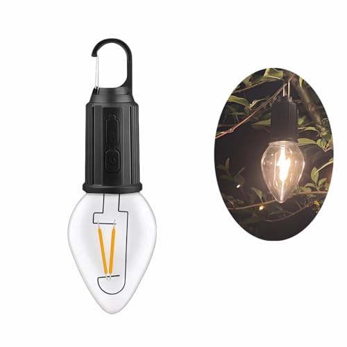 Portable LED Camping Lantern, USB-C Rechargeable Tent Light with Hanging Hook