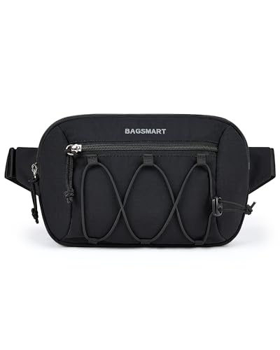 Large Capacity Black Fanny Pack for Women - Anti-Theft Waist Bag
