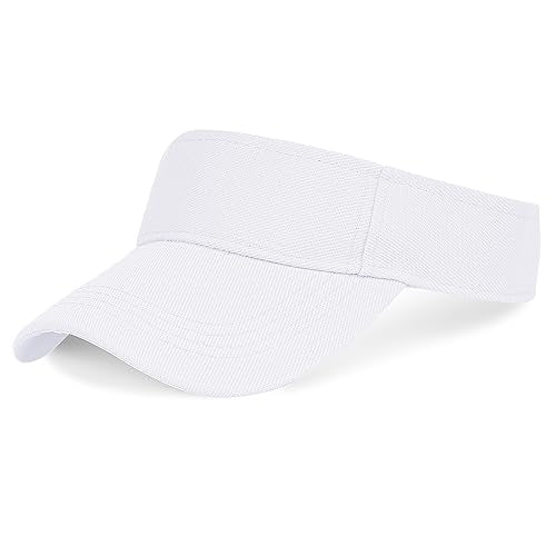 Adjustable Sun Visor Hat for Sports - One Size, White
