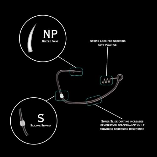 TitanRider Soft Plastic Hook 2/0 - Pack of 5 for Weedless Fishing