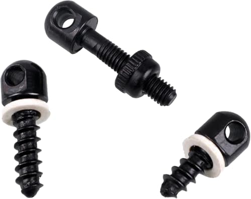 Black Swivel Sling Studs - 3 Pcs Wood Screw Mounts