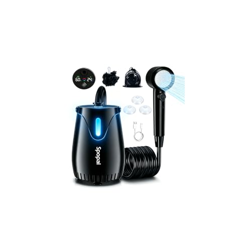 Portable Camping Shower Pump with 8000mAh Battery and Night Light
