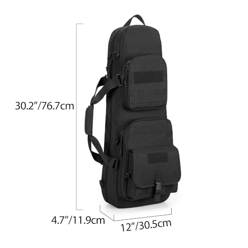DSLEAF 28-Inch Double Short Barrel Rifle Case Black Soft Tactical Gun Bag Backpack