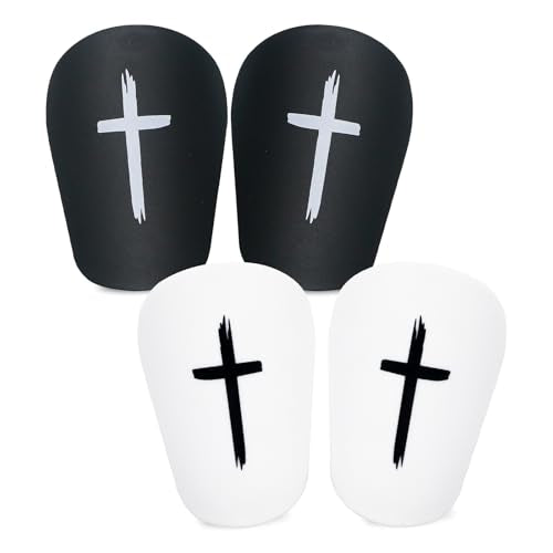 Mini Soccer Shin Guards - Ultra Lightweight 3.15" x 1.97" - 2 Pairs for Kids & Adults