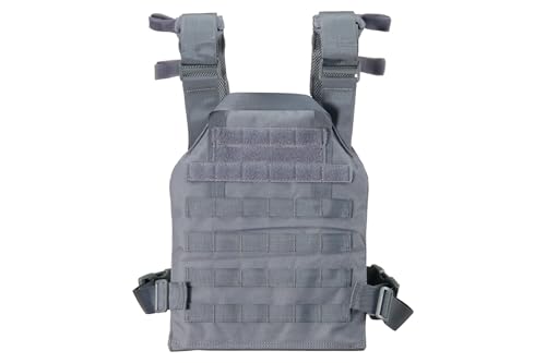 Lightweight Airsoft Tactical Vest - 600D Polyester, Grey