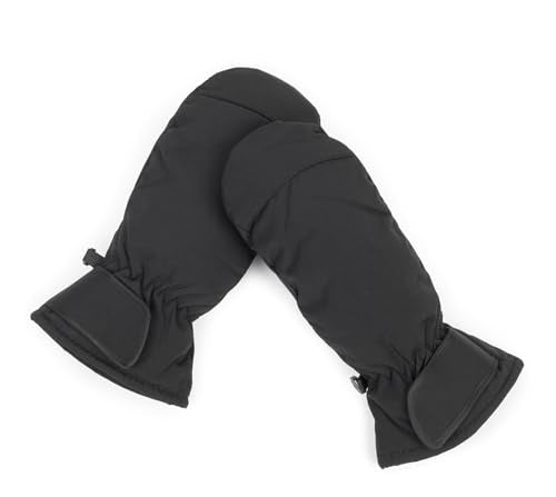 Insulated Winter Ski Mittens for Cold Weather - Black