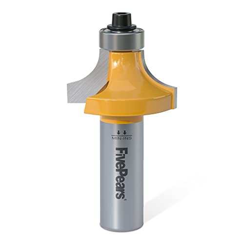 FivePears 3/8" Radius Roundover Router Bit 1/2 Inch Shank, Round Over Router Bit for Edging Forming Rounding