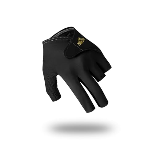 Breathable Snooker Billiard Gloves - Black, Large Size