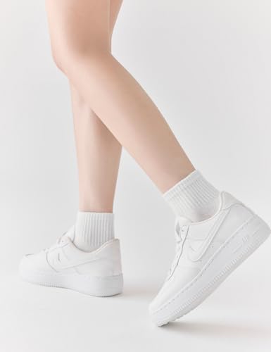 Women's Cute Cotton Ankle Socks - 5 Pairs, White