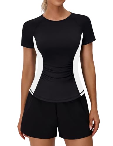 Women's Athletic Short Sleeve Workout T-Shirt - X-Large Black