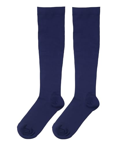 Bestjybt Large-X-Large Navy Athletic Compression Socks 3 Pairs for Men Women