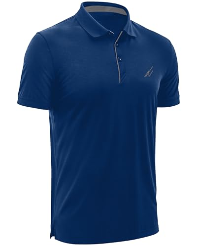 Moisture Wicking Men's Golf Polo Shirt - Royal Blue, Medium