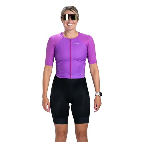 Women's Triathlon Full-Zip Racesuit - Moisture-Wicking with Chamois