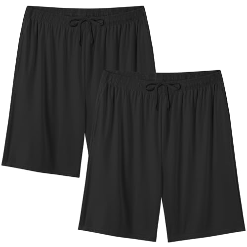 Men's Large Black Athletic Shorts 2-Pack - Quick Dry Workout Gym & Running