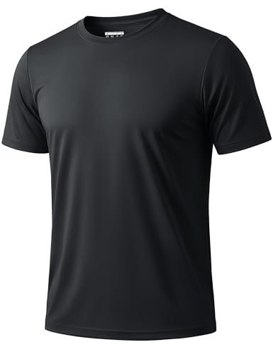 KEFITEVD Men's UPF 50+ Black Short Sleeve Rash Guard Swim Shirt X-Small
