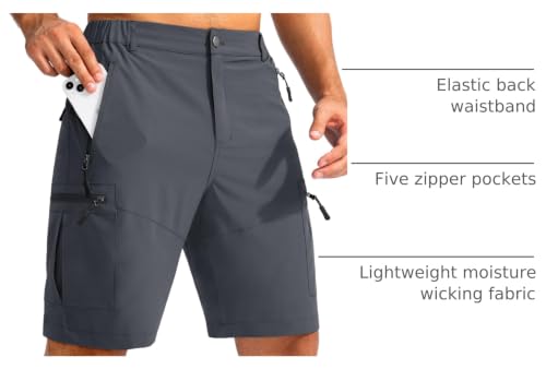 Lightweight Men's Cargo Shorts with 5 Zipper Pockets - 9/7/11"