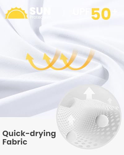 Girls Tank Tops - UPF 50+ Quick Dry Athletic Racerback - 7-8 Years White