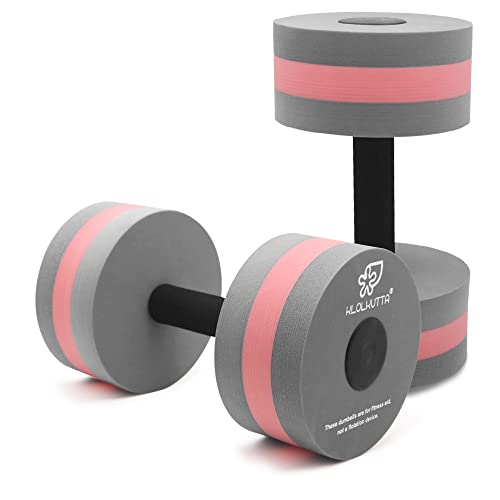 Water Dumbbells for Aquatic Exercise - 2 Pcs EVA Foam - Gray