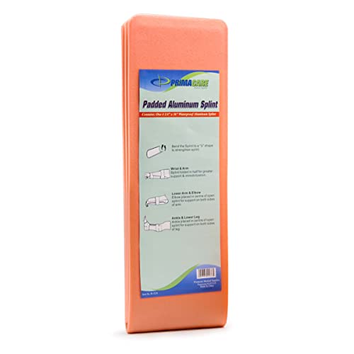 36" Padded Aluminum Splint - Waterproof Tactical Support - Orange