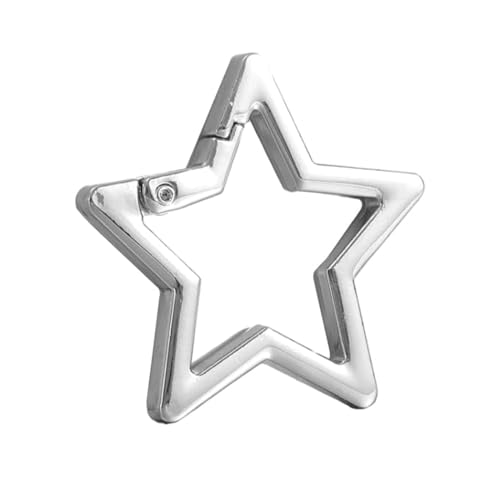 Star Shaped Stainless Steel Keychain Carabiner Clip - Silver