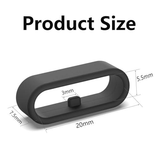 Silicone Security Loop Fasteners for Wristbands - 8 Pack, Black