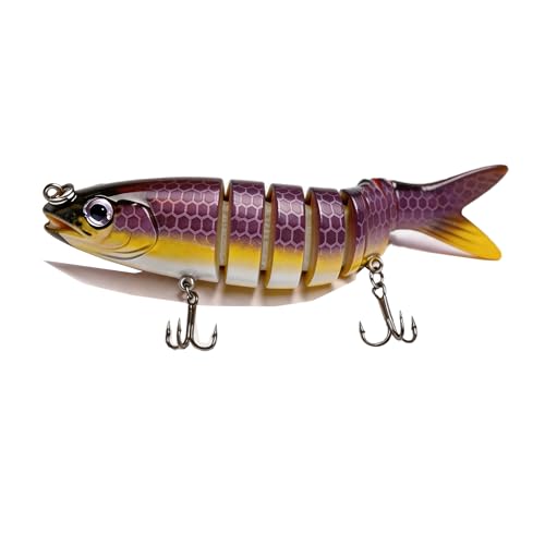 Multi Jointed Swimbait Hard Lure - 5.1" Slow Sinking for Bass, Trout, Pike