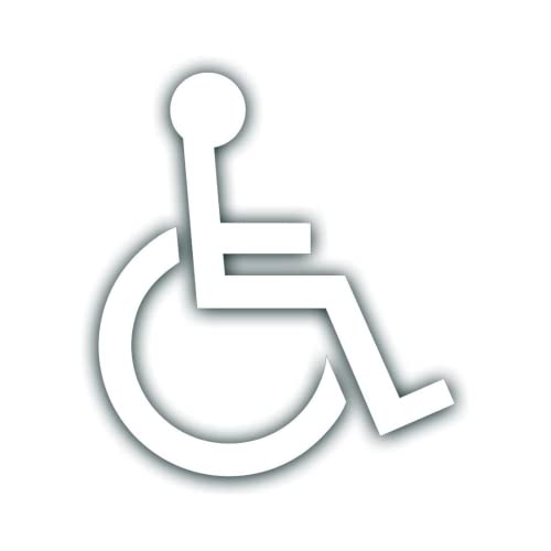 3x4 Inch White Vinyl Wheelchair Logo Window Sticker - Handicap Decal