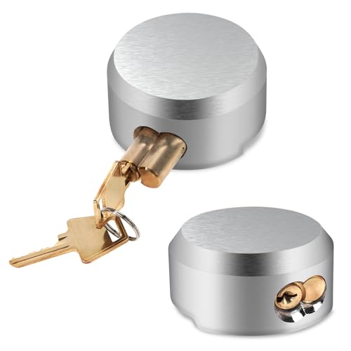 2 Pack of Heavy Duty Hidden Shackle Padlocks with Keyed Alike, Puck Locks, Puck Lock, Outdoor Padlock for Trailer Door Lock, Trucks & Vans (2-7/8 Inch)