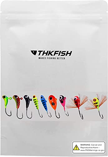Ice Fishing Jigs Kit - Glow Lure Heads for Panfish & Walleye - Color D-9pcs