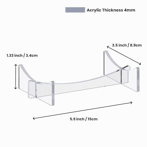 Acrylic Display Stand for Sports Balls - 2-Pack, 5.9x3.5x1.3 inch