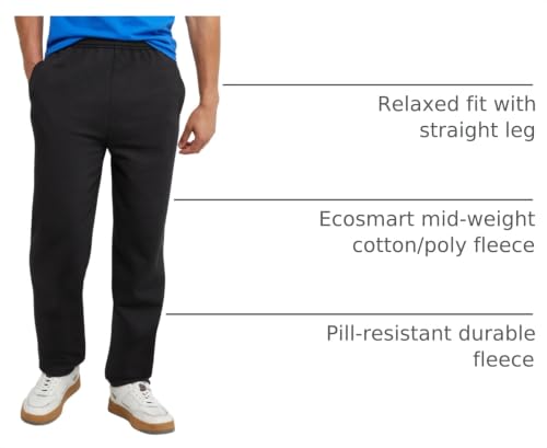 Men's EcoSmart Fleece Sweatpants with Pockets - Large Black