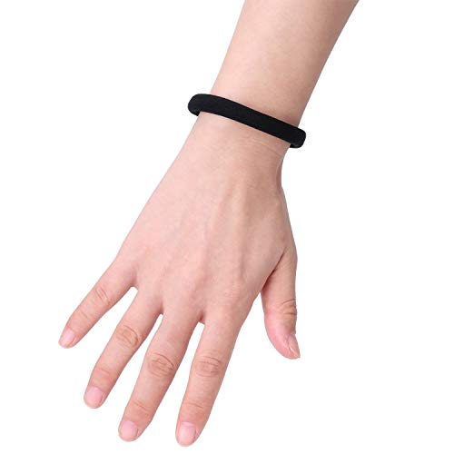 Large Black Stretch Hair Ties - 20 Pieces for Thick Hair