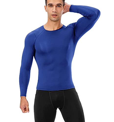 Men's Long Sleeve Compression Shirt - Blue / Small