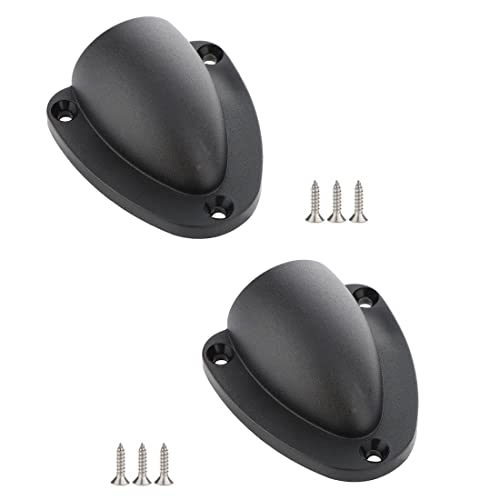 Marine Clam Shell Vent Cover - 2.5 x 2.28 Inch, Black - 2 Pack