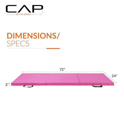 Folding Exercise Mat - Extra Thick 2-Inch Foam, Durable & Non-Toxic - Pink