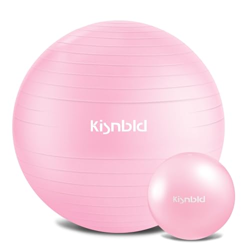 Extra Thick Exercise Ball - Anti-Burst Stability Ball, 23-26in, Misty Rose
