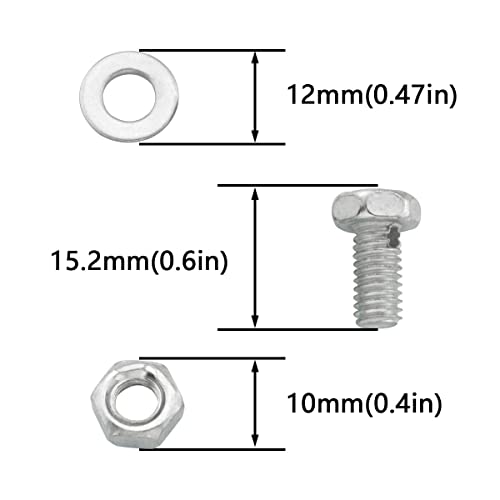 8-Pack Bicycle Brake Cable Regulator Clamp Lock Screws with Nuts