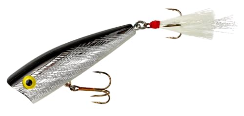 Magnum Pop-R Topwater Fishing Lure - Silver/Black, 3"