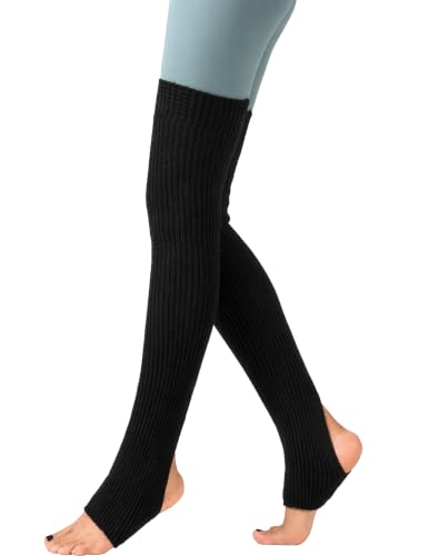 Women Juniors Over Knee Leg Warmers Black 29.5" Thigh High Socks One Size