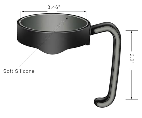 20 Oz Tumbler Handle - Fits Yeti, Rtic, Ozark Trail - Black