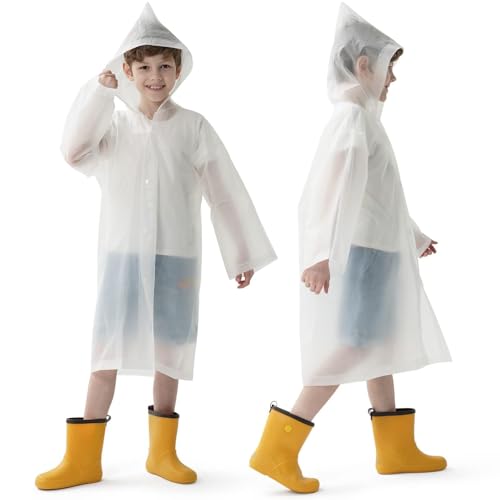 Opret Rain Ponchos with Hood and Sleeves 2 Pack for Kids