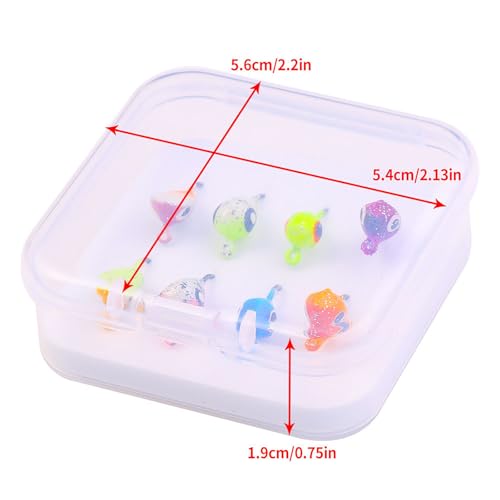Ice Fishing Jigs Kit - 8 Piece Glow-in-the-Dark Lure Set